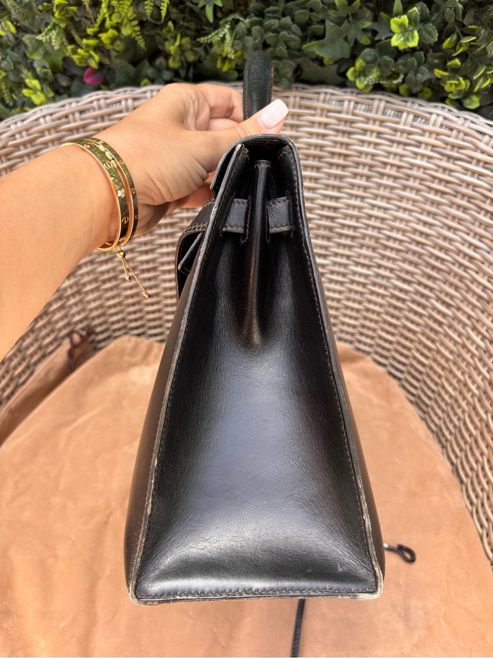 Authentic HERMES Vintage 1989 KELLY 32 black box leather - Picture 4 of 16